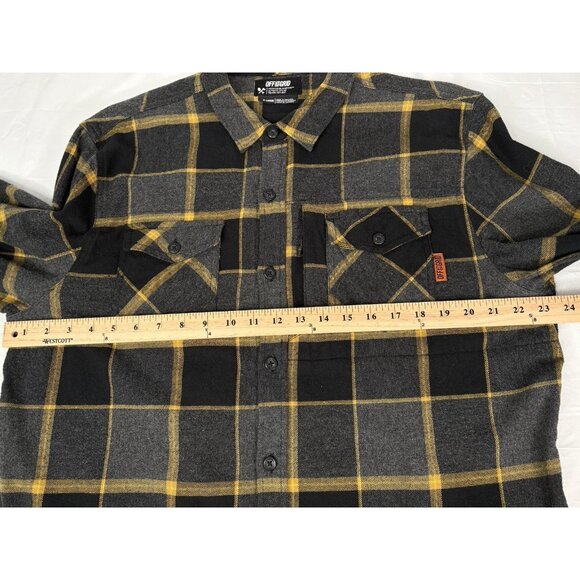 Off The Grid Destroyer Flannel Shirt Men’s XL Castlerock Grey Yellow Long Sleeve - Picture 14 of 16